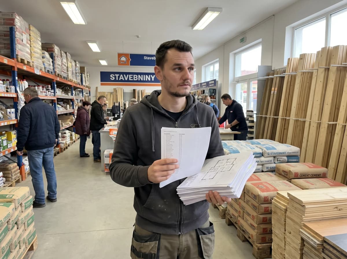 Běžná cesta — pult stavebnin